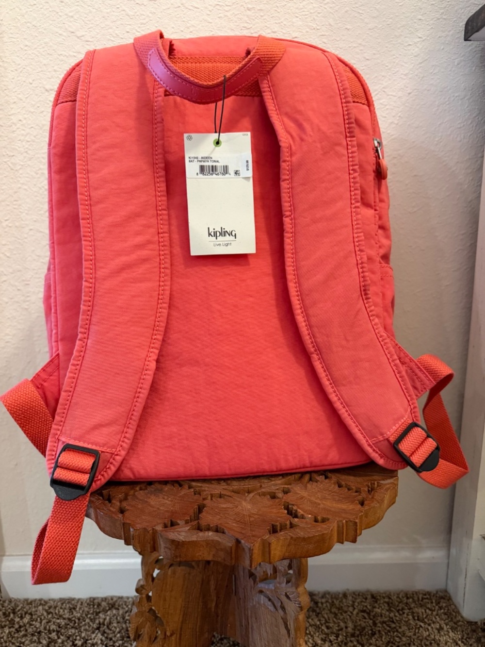 ✨ NWT Kipling Aideen Backpack in Papaya Tonal – Ultra-Lightweight Daypack ✨ - Picture 4 of 8